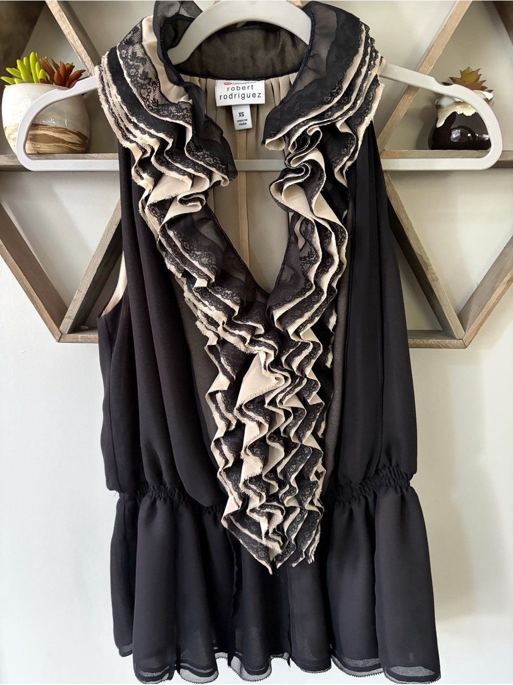 Robert Rodriguez x Neiman Marcus x Target ruffle front sleeveless top. Size XS